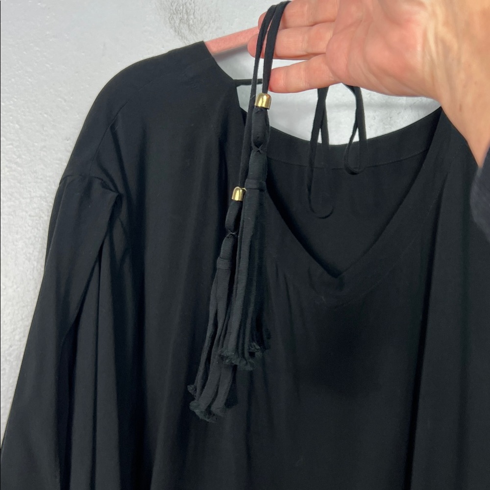 Soft Surroundings Black Tie Back Split Short Slee… - image 8